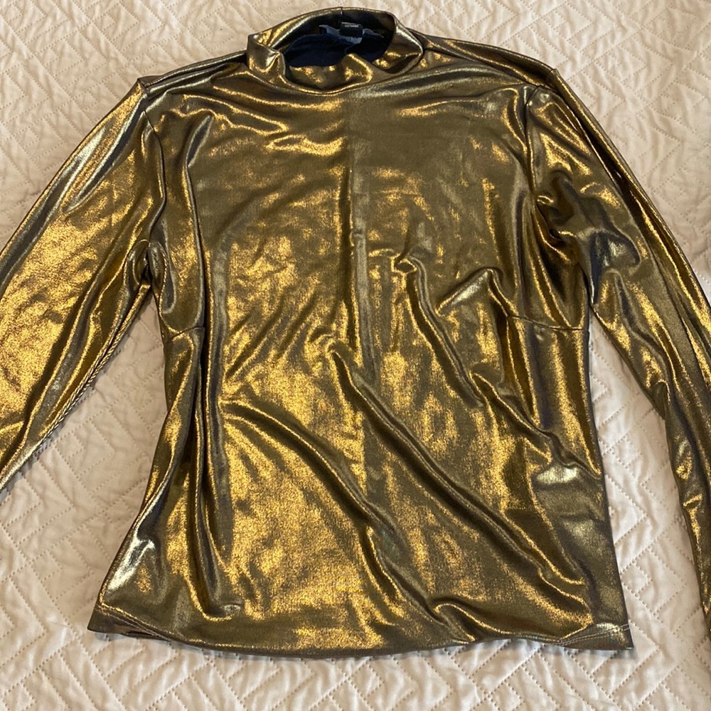 Shimmer gold long sleeve shirt